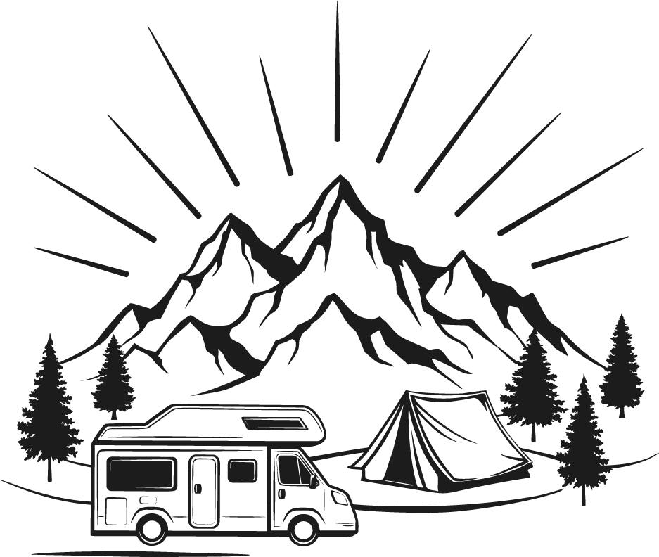 Wohnmobil & Camping Service Illustration